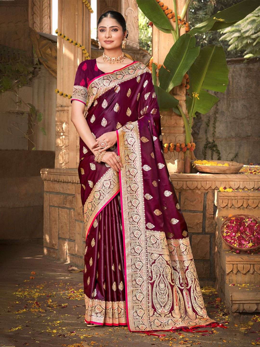 sangam prints bunawat taramani satin silk graceful look saree catalog