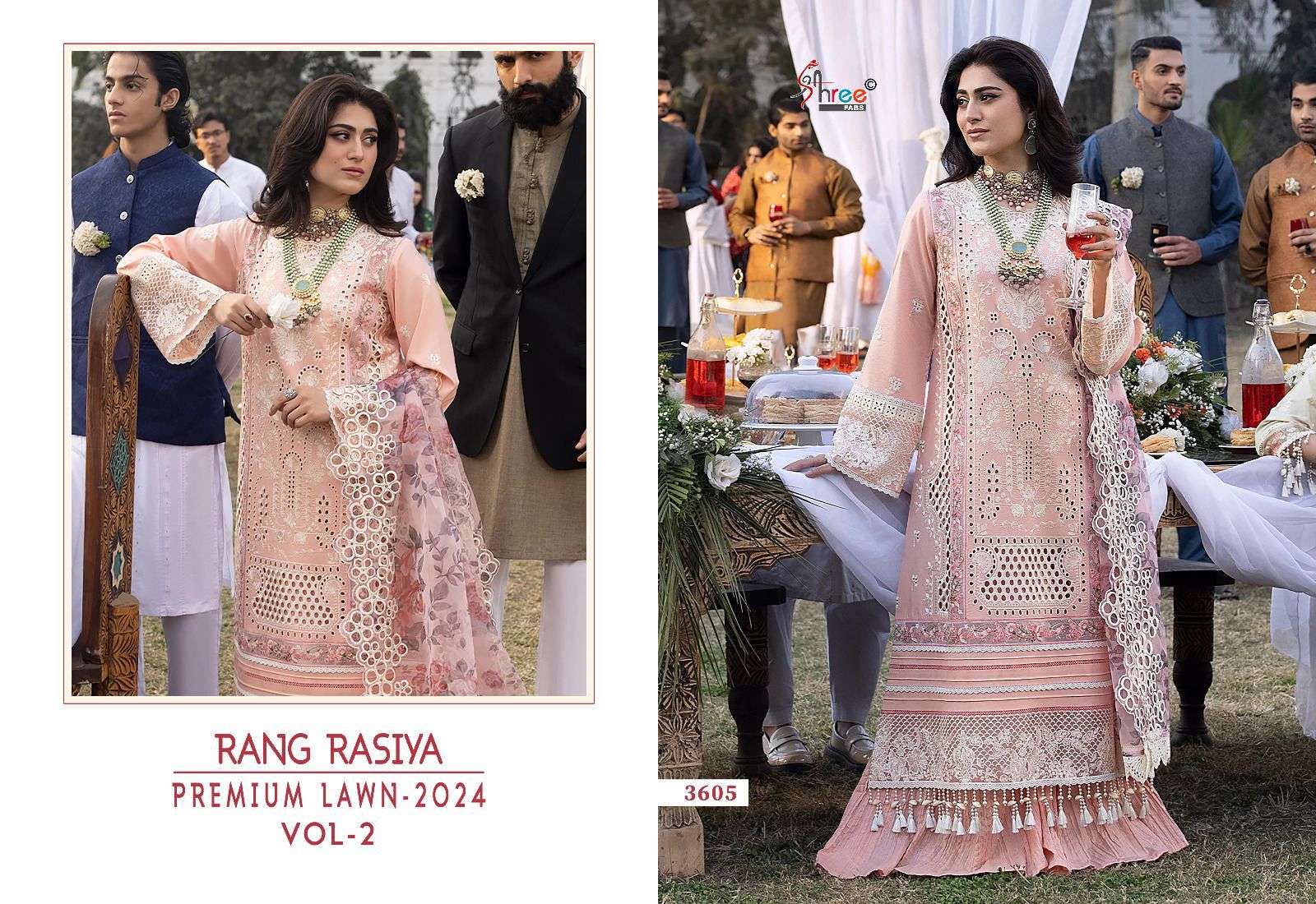 shree fab rang rasiya premium lawn vol 2 exclusive look salwar suit with cotton dupatta catalog