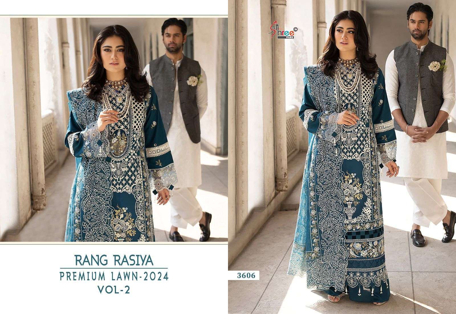 shree fab rang rasiya premium lawn vol 2 exclusive look salwar suit with cotton dupatta catalog