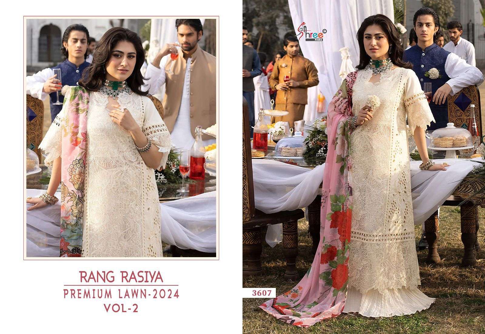 shree fab rang rasiya premium lawn vol 2 exclusive look salwar suit with cotton dupatta catalog