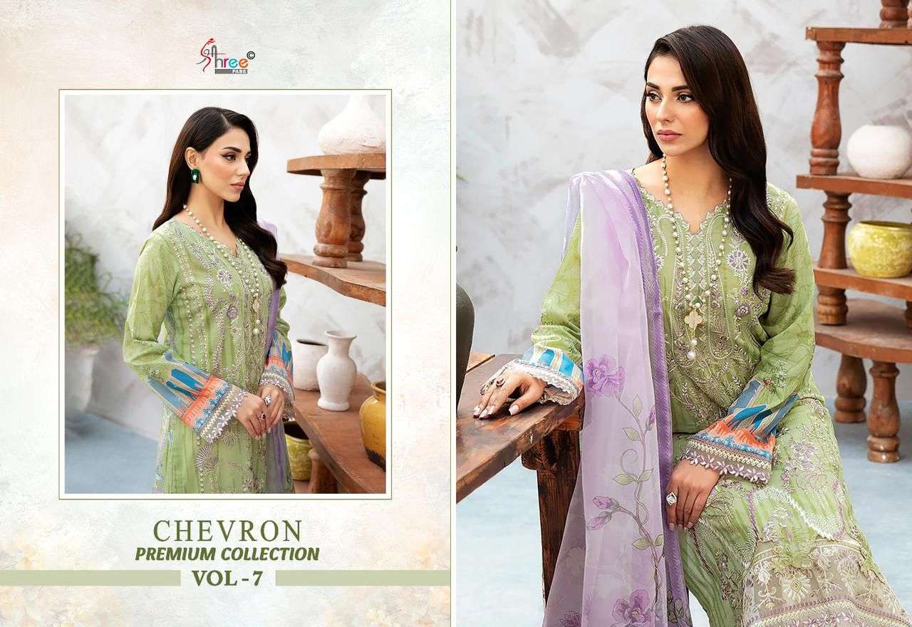 shree fabs chervon premium collection vol 07 cotton regal look salwar suit with cotton duaptta catalog