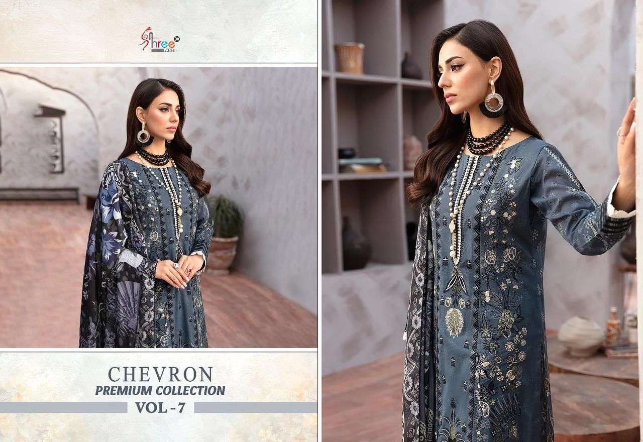 shree fabs chervon premium collection vol 07 cotton regal look salwar suit with cotton duaptta catalog