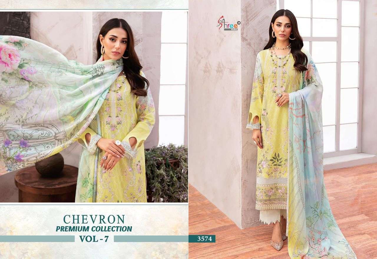 shree fabs chervon premium collection vol 07 cotton regal look salwar suit with cotton duaptta catalog