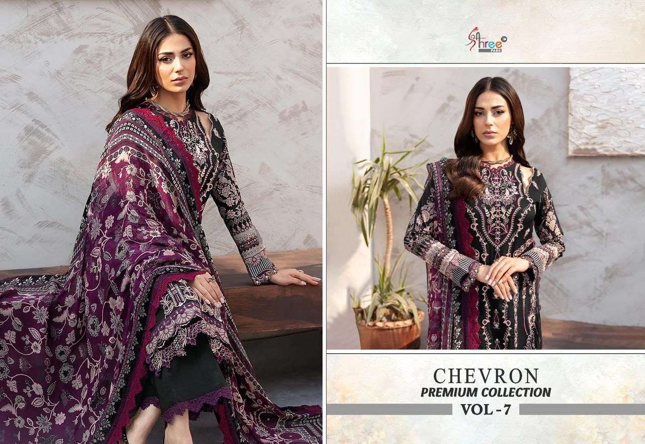 shree fabs chervon premium collection vol 07 cotton regal look salwar suit with cotton duaptta catalog