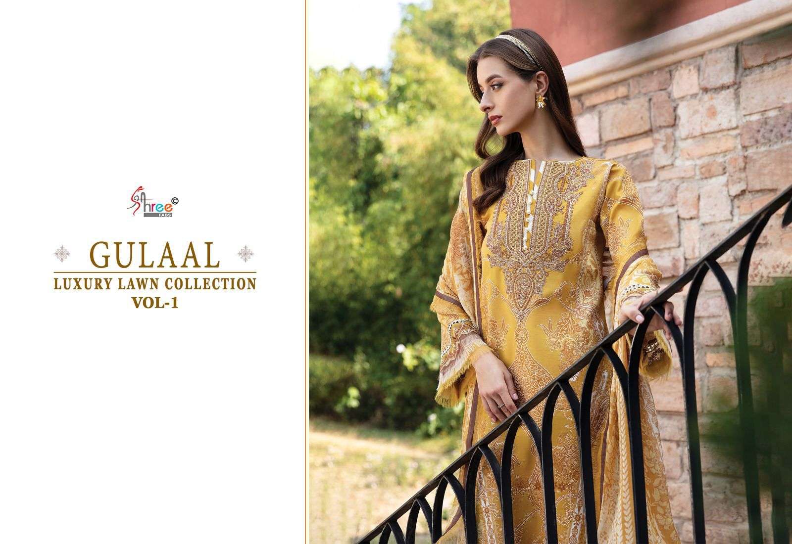 shree fabs gulaal luxury lawn collection vol 1 cotton  grace ful look salwar suit with siffon dupatta  catalog