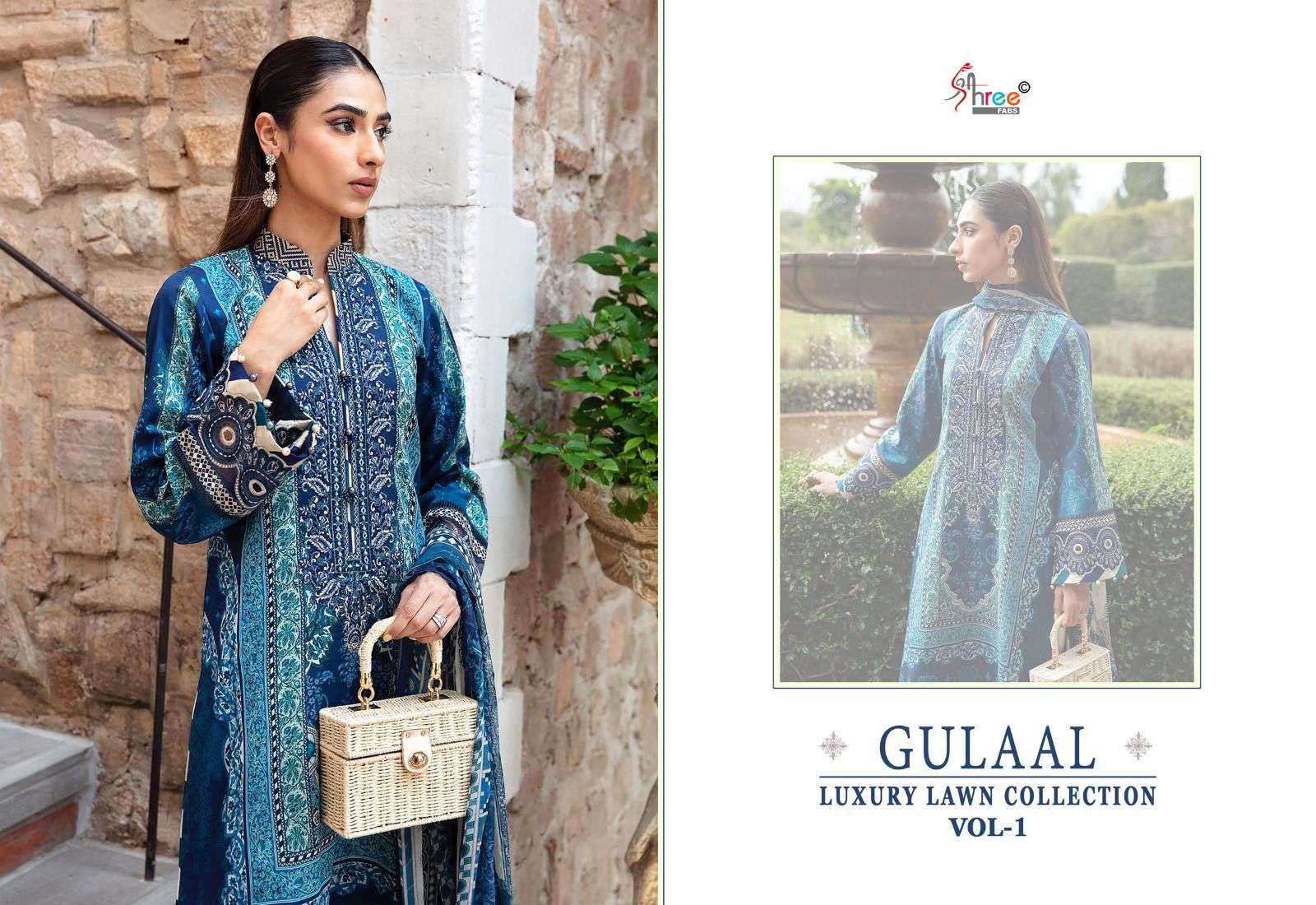 shree fabs gulaal luxury lawn collection vol 1 cotton  grace ful look salwar suit with siffon dupatta  catalog