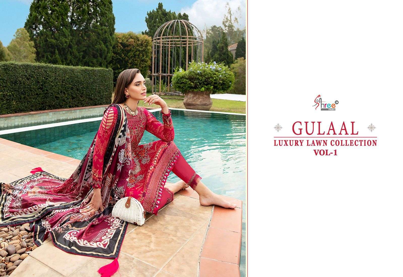 shree fabs gulaal luxury lawn collection vol 1 cotton  grace ful look salwar suit with siffon dupatta  catalog