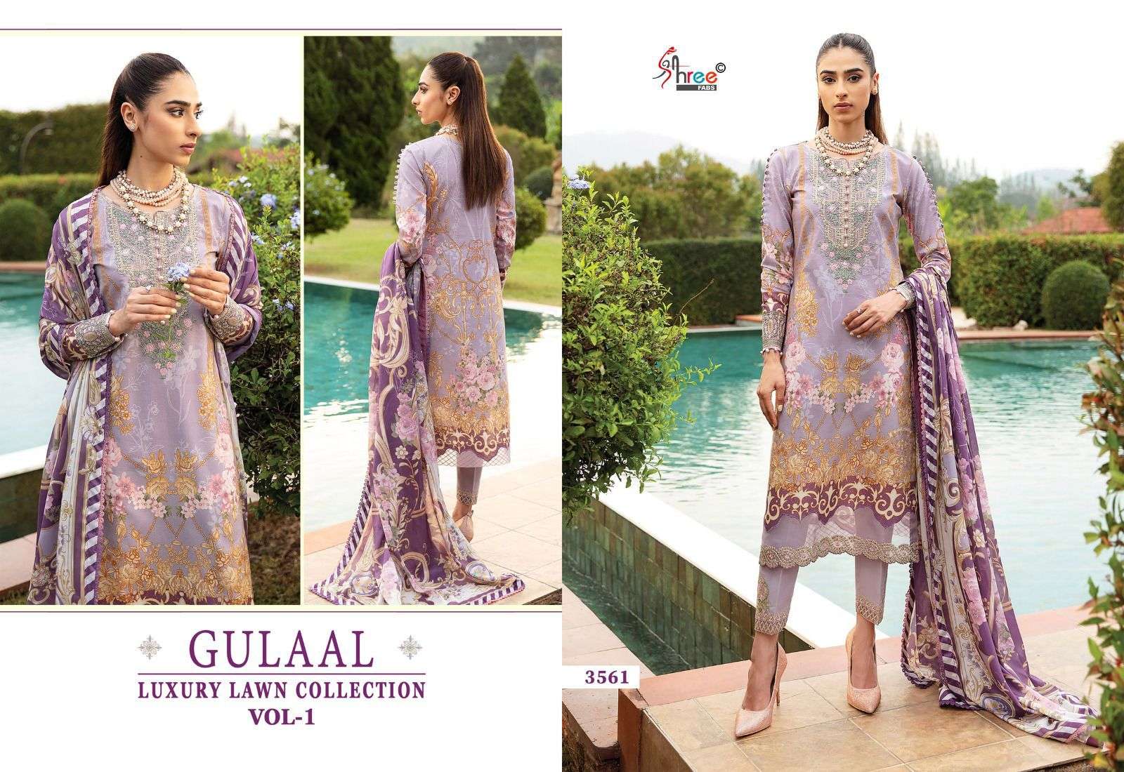 shree fabs gulaal luxury lawn collection vol 1 cotton  grace ful look salwar suit with siffon dupatta  catalog