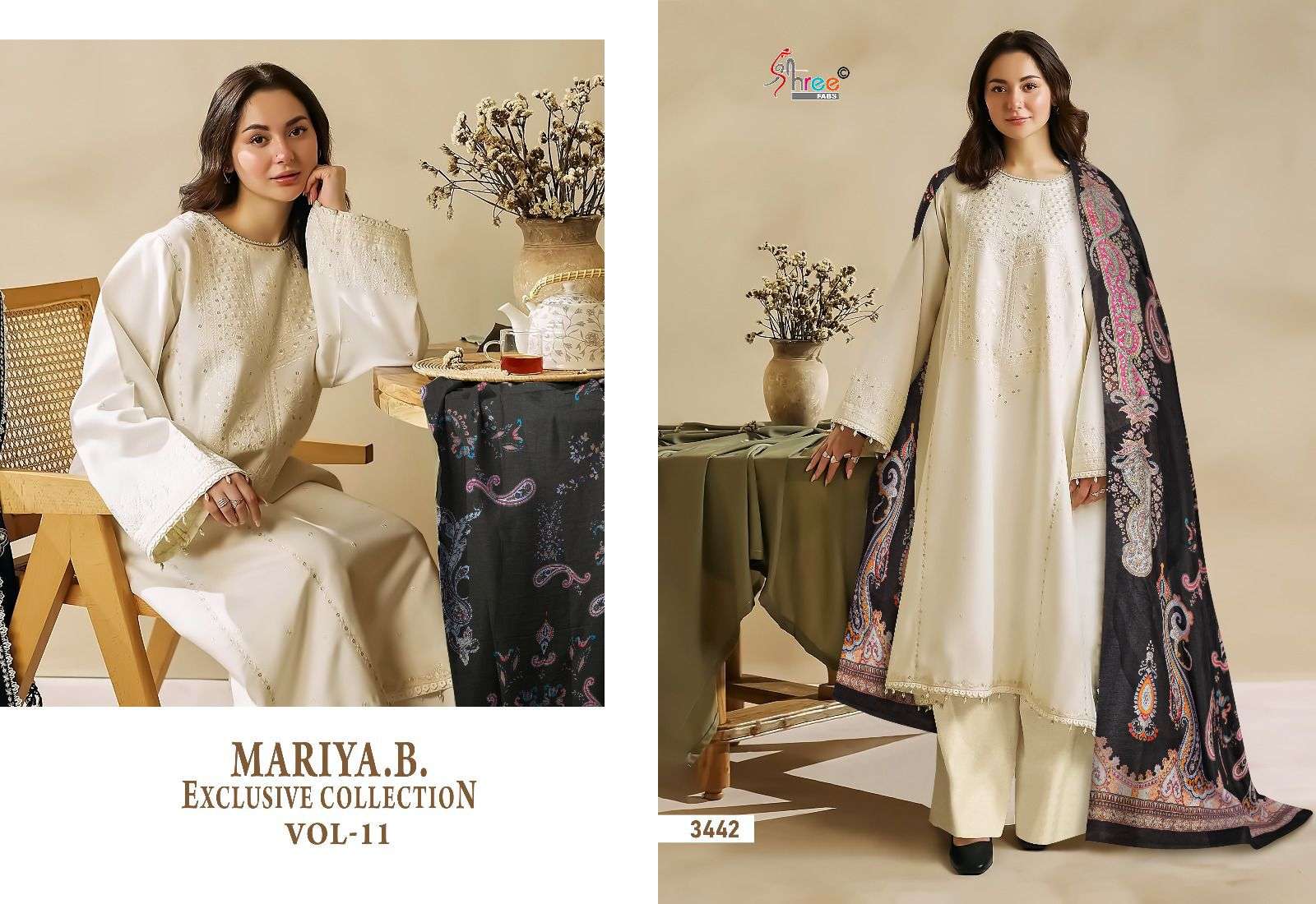 shree fabs mariab exclusive collection vol 11 reyon cotton decent embroidery look slawr suit with siffon duppata catalog