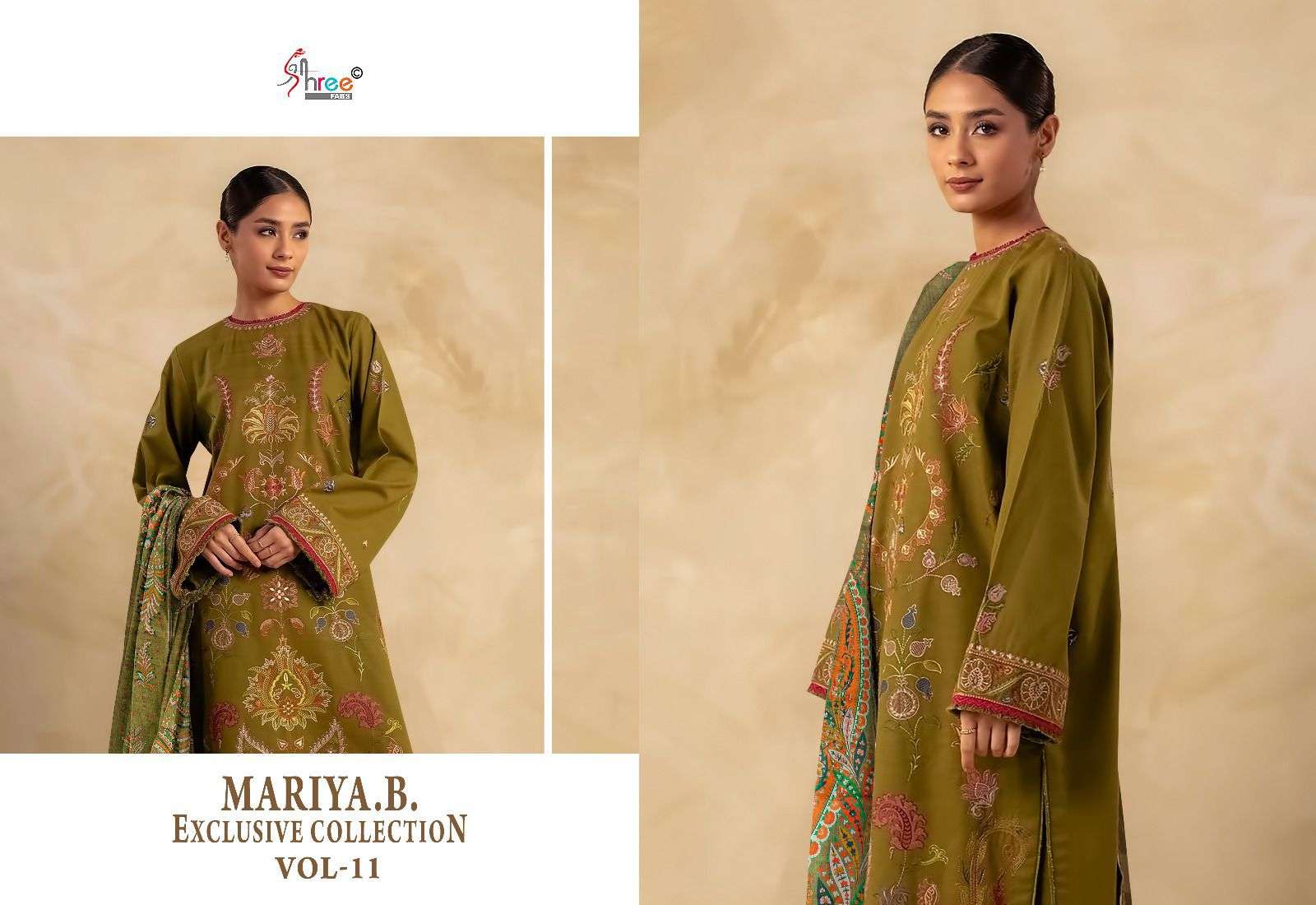 shree fabs mariab exclusive collection vol 11 reyon cotton decent embroidery look slawr suit with siffon duppata catalog