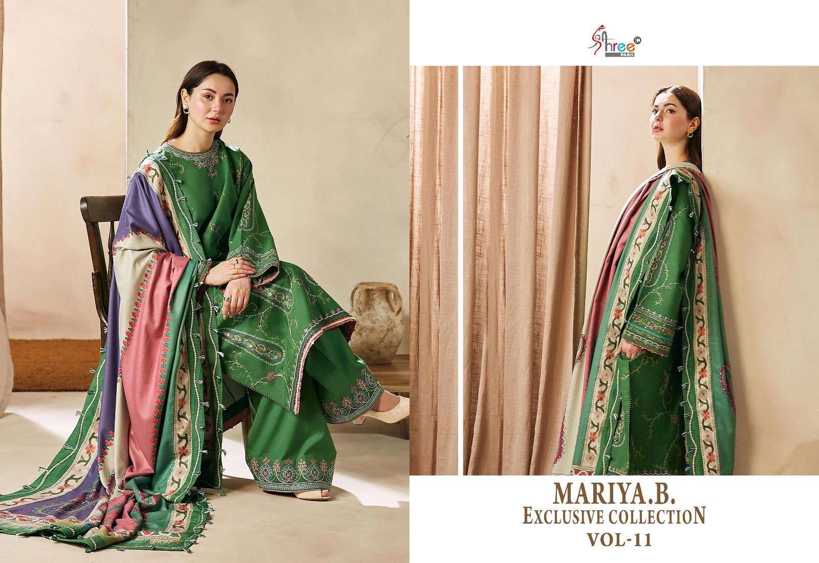 shree fabs mariab exclusive collection vol 11 reyon cotton decent embroidery look slawr suit with siffon duppata catalog