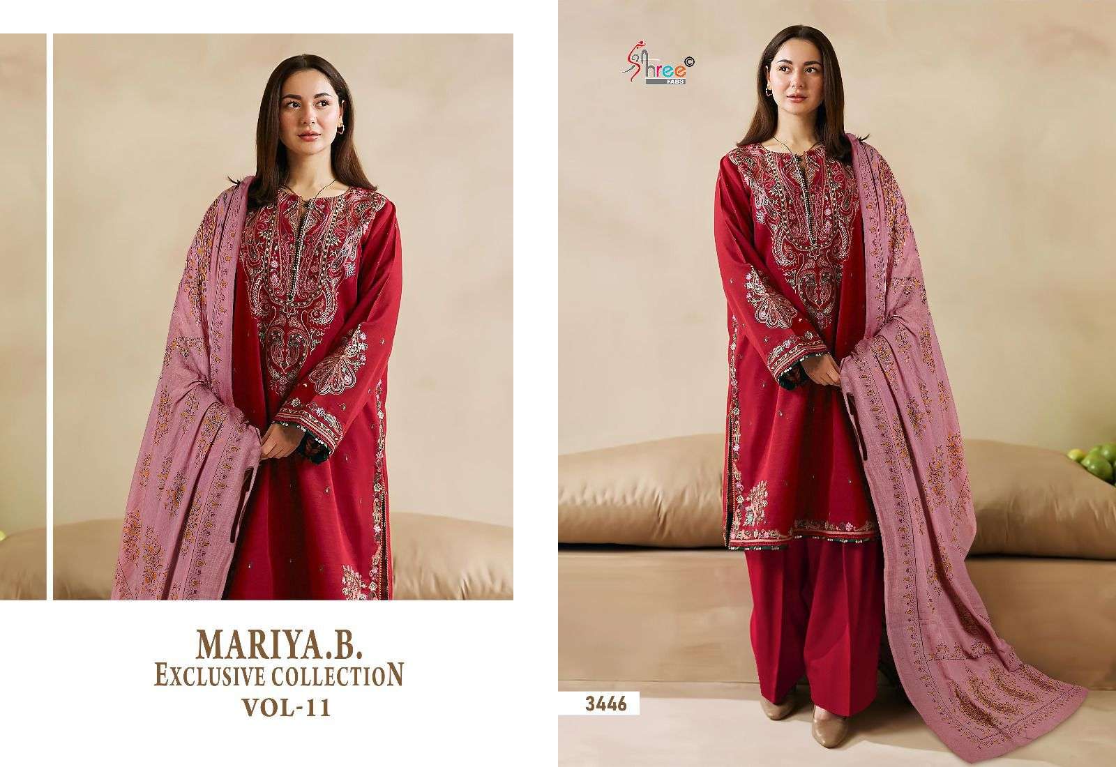 shree fabs mariab exclusive collection vol 11 reyon cotton decent embroidery look slawr suit with siffon duppata catalog