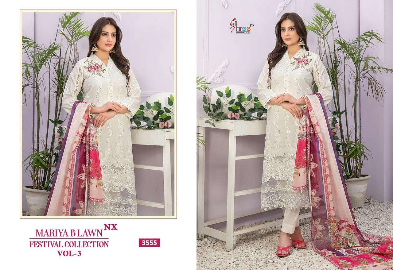 shree fabs mariya b lawn festival collection  vol 3 nx lawn cotton attractive look siffin dupatta  salwar suit catalog