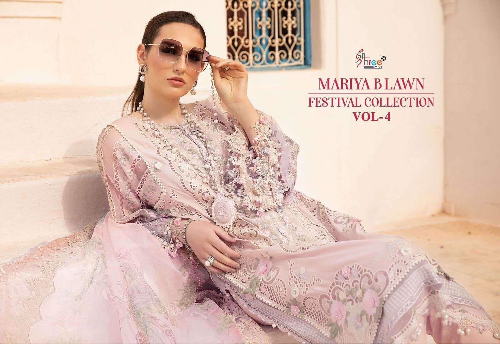 shree fabs mariya b lawn festival collection  vol 4 lawn cotton cathy look cotton dupatta  salwar suit catalog