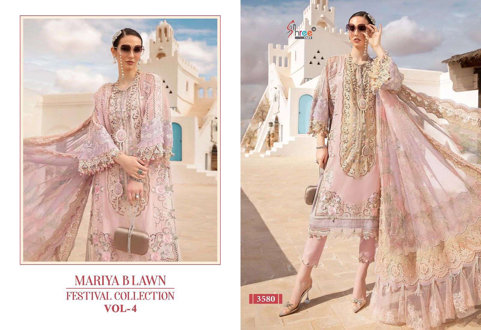 shree fabs mariya b lawn festival collection  vol 4 lawn cotton cathy look cotton dupatta  salwar suit catalog