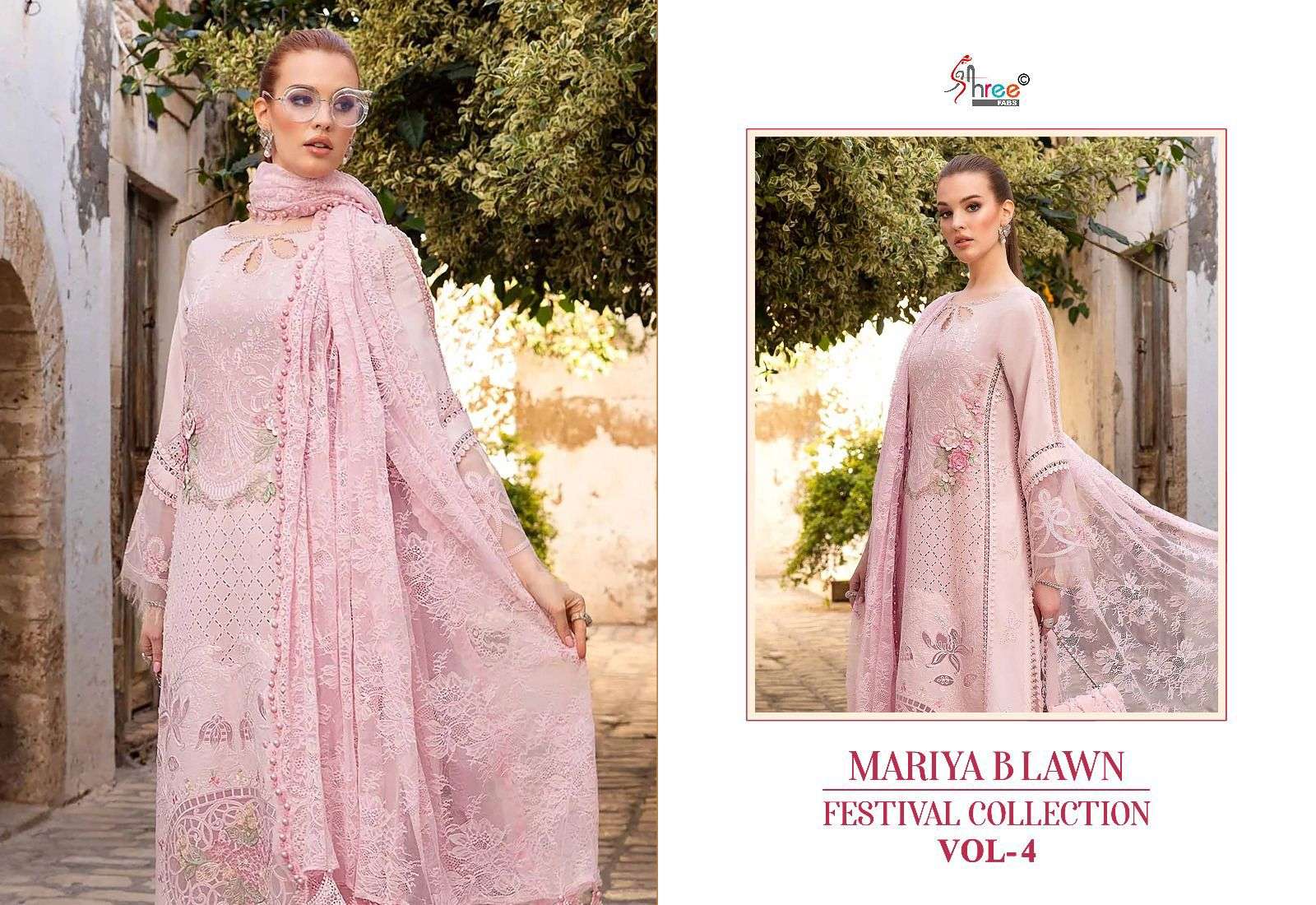 shree fabs mariya b lawn festival collection  vol 4 lawn cotton cathy look cotton dupatta  salwar suit catalog