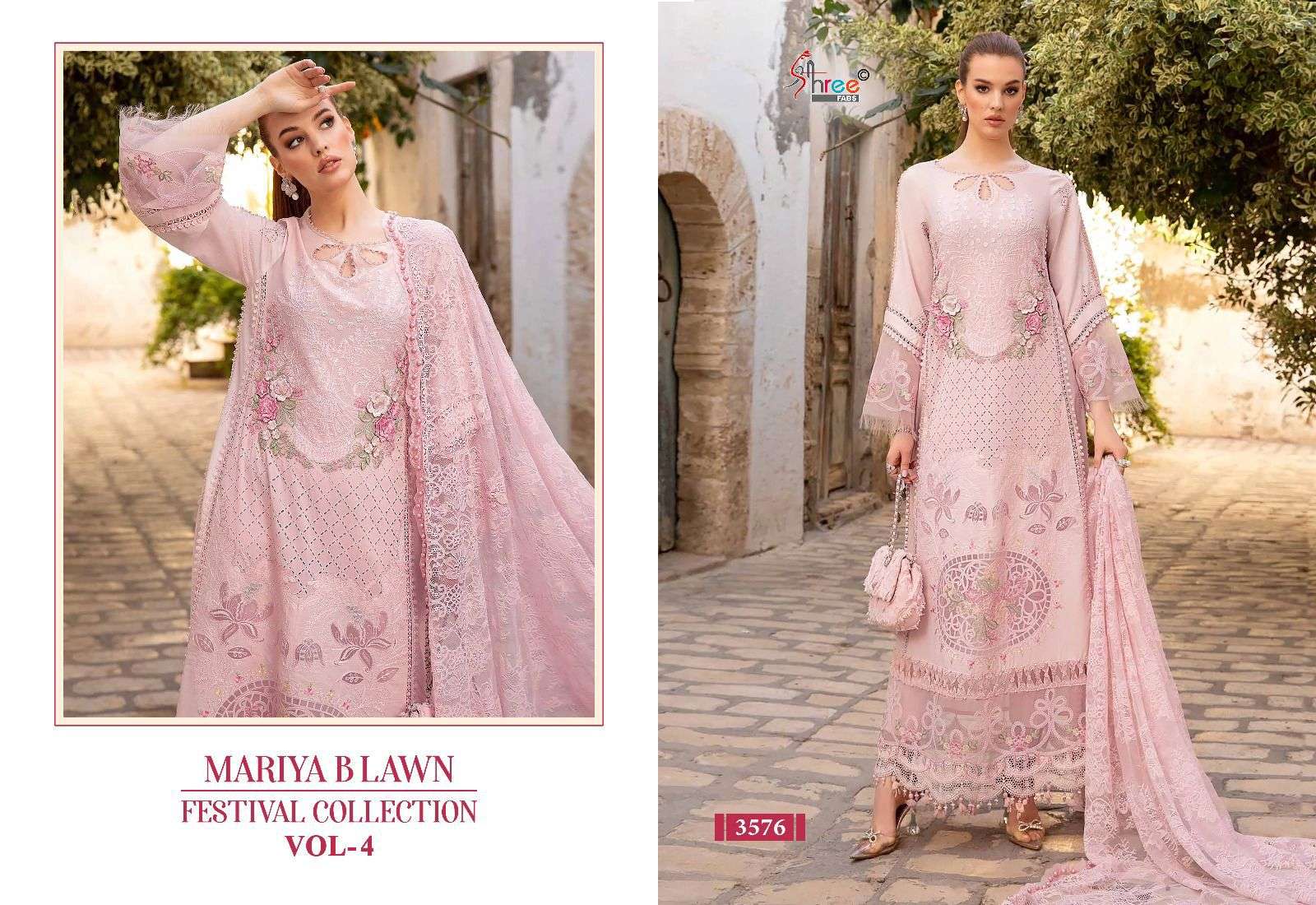 shree fabs mariya b lawn festival collection  vol 4 lawn cotton cathy look cotton dupatta  salwar suit catalog