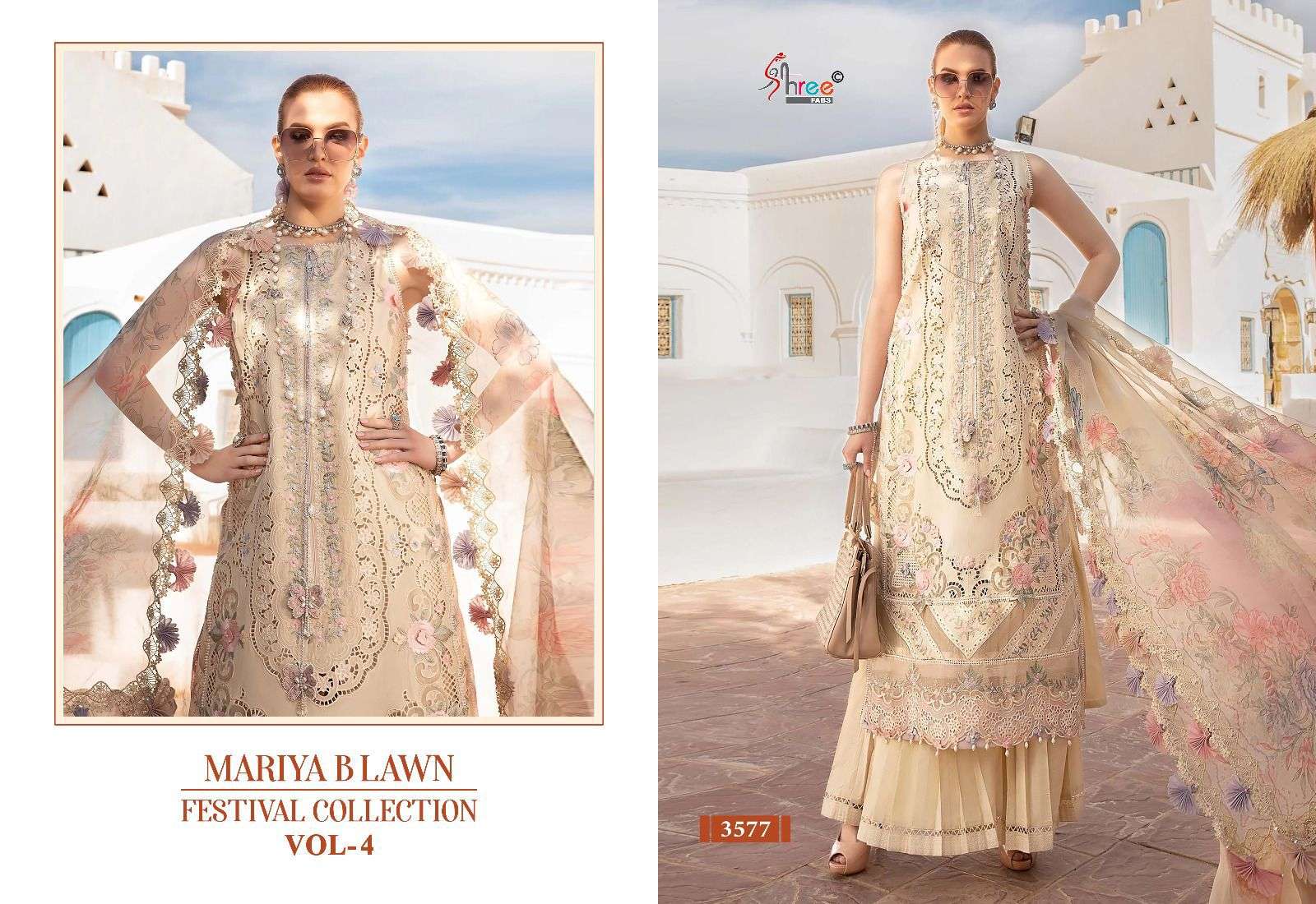 shree fabs mariya b lawn festival collection  vol 4 lawn cotton cathy look cotton dupatta  salwar suit catalog