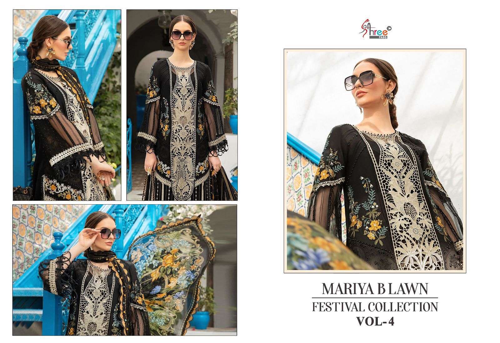 shree fabs mariya b lawn festival collection  vol 4 lawn cotton cathy look cotton dupatta  salwar suit catalog