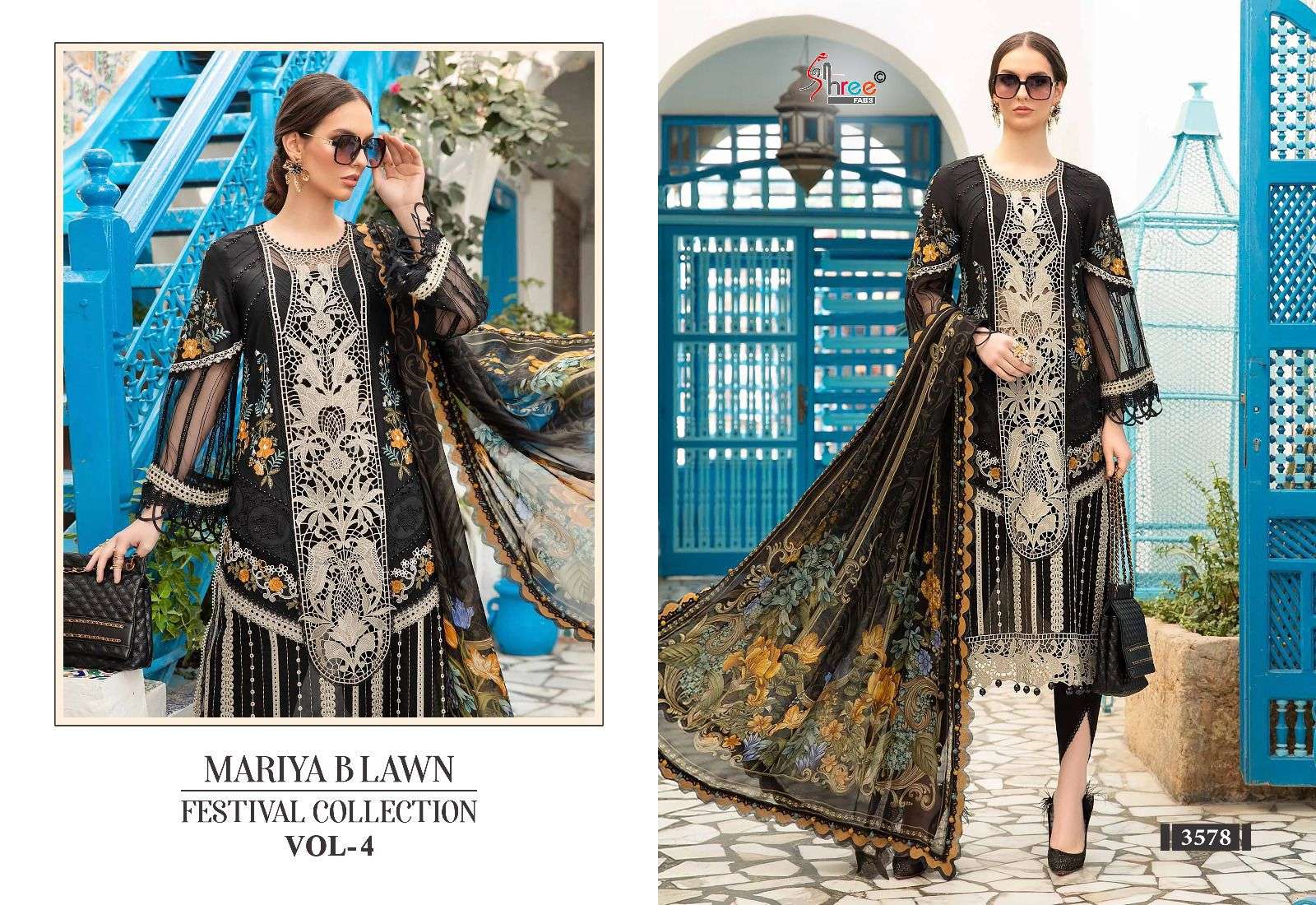 shree fabs mariya b lawn festival collection  vol 4 lawn cotton cathy look cotton dupatta  salwar suit catalog