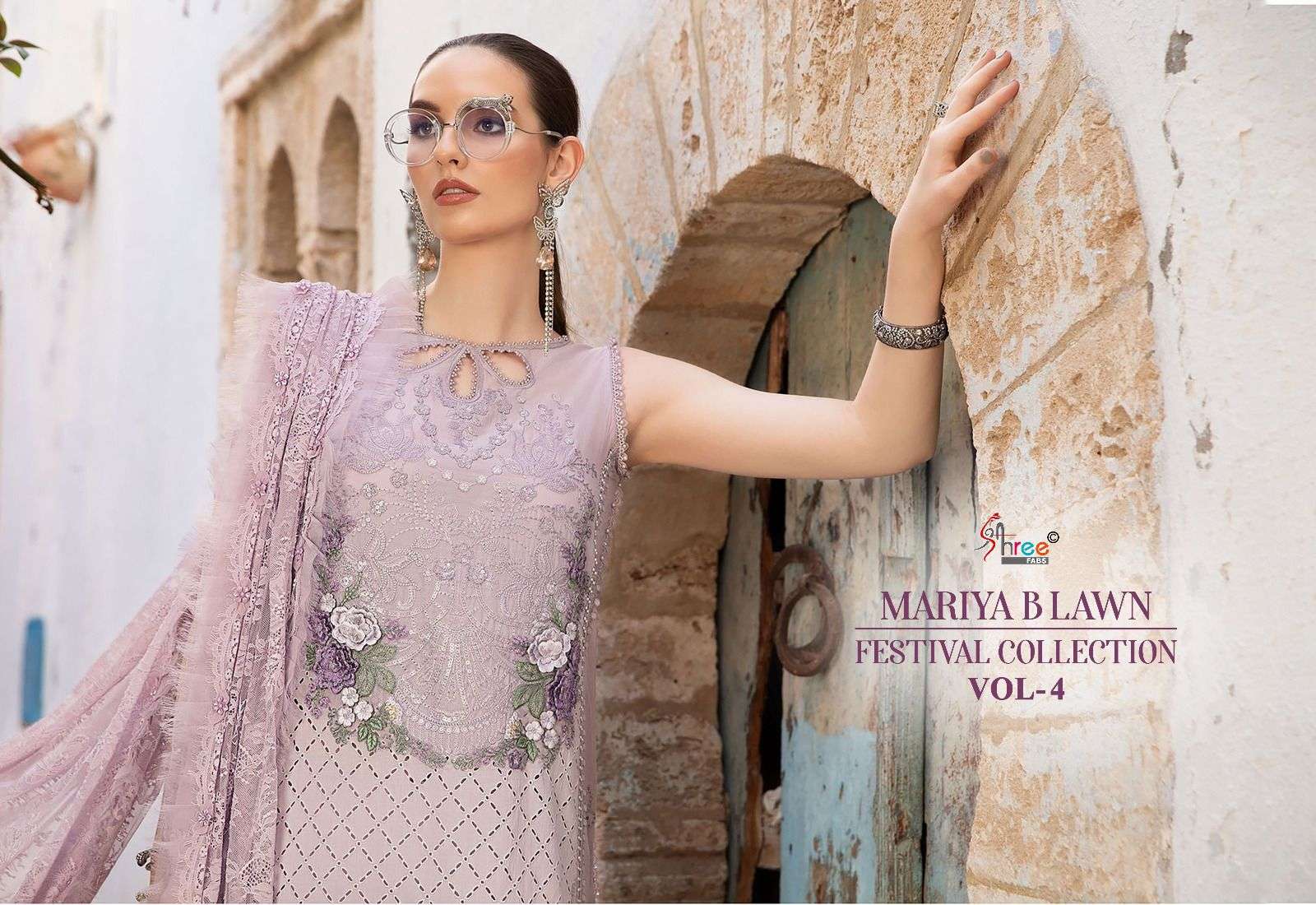 shree fabs mariya b lawn festival collection  vol 4 lawn cotton cathy look cotton dupatta  salwar suit catalog