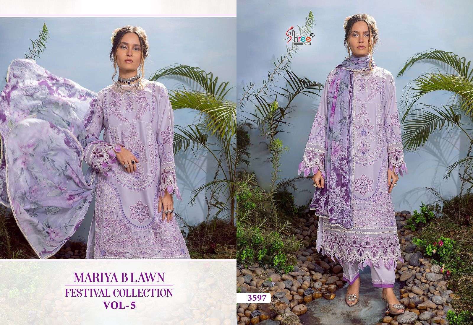 shree fabs mariya b lawn festival collection vol 5 lawn cotton attractive look siffon dupatta  salwar suit catalog