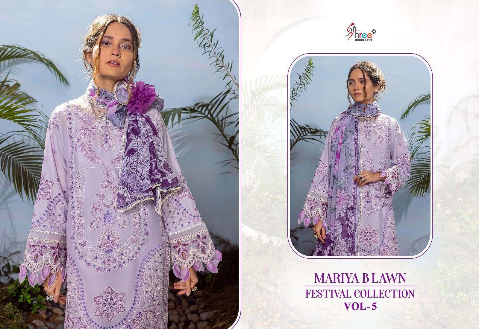 shree fabs mariya b lawn festival collection vol 5 lawn cotton attractive look siffon dupatta  salwar suit catalog