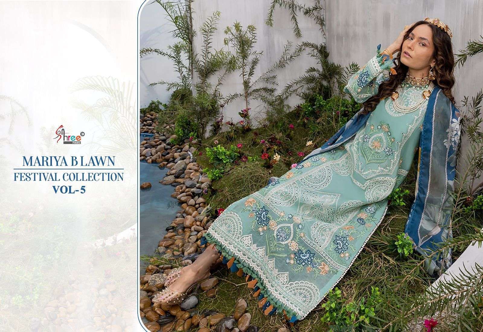 shree fabs mariya b lawn festival collection vol 5 lawn cotton attractive look siffon dupatta  salwar suit catalog