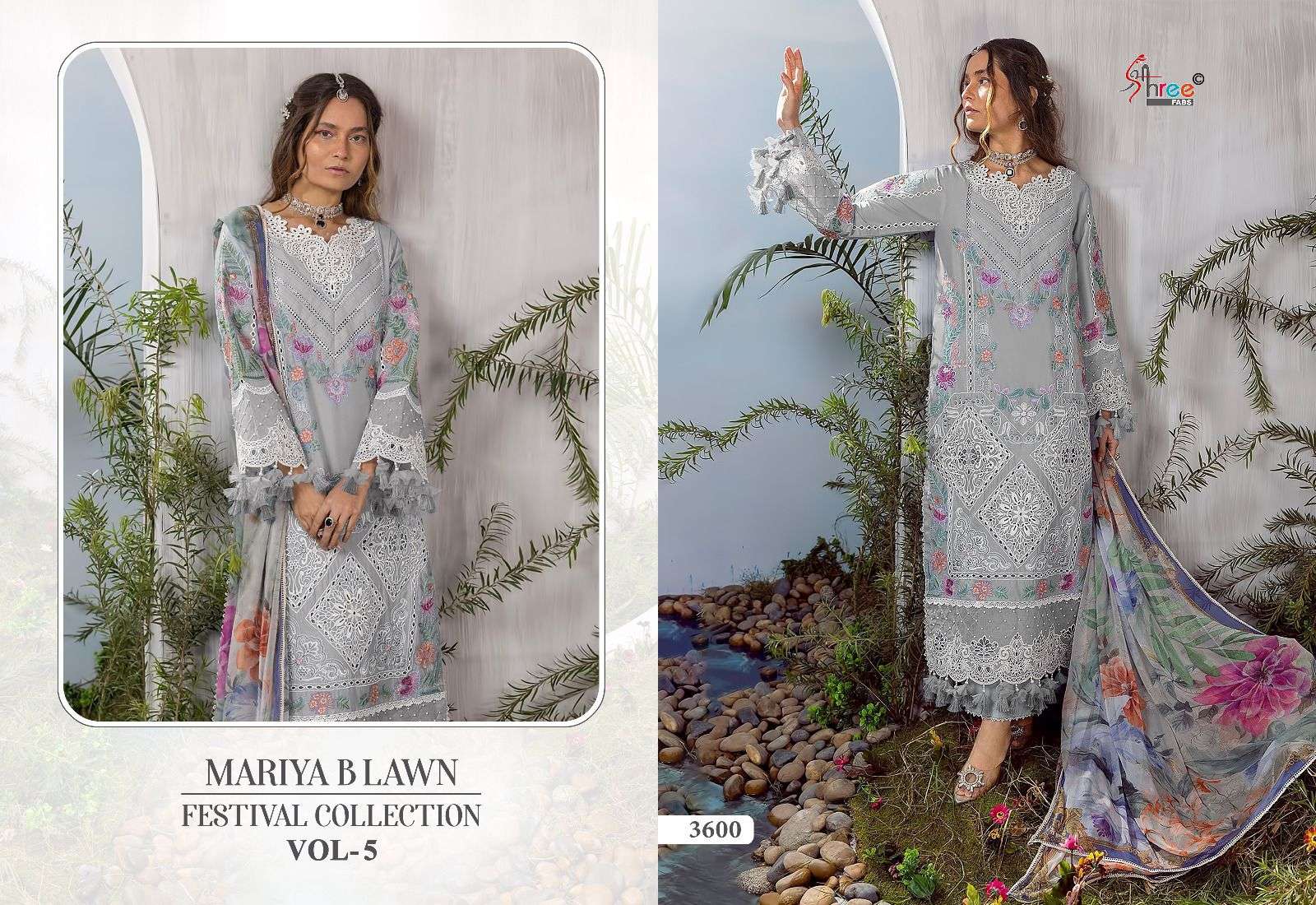 shree fabs mariya b lawn festival collection vol 5 lawn cotton attractive look siffon dupatta  salwar suit catalog