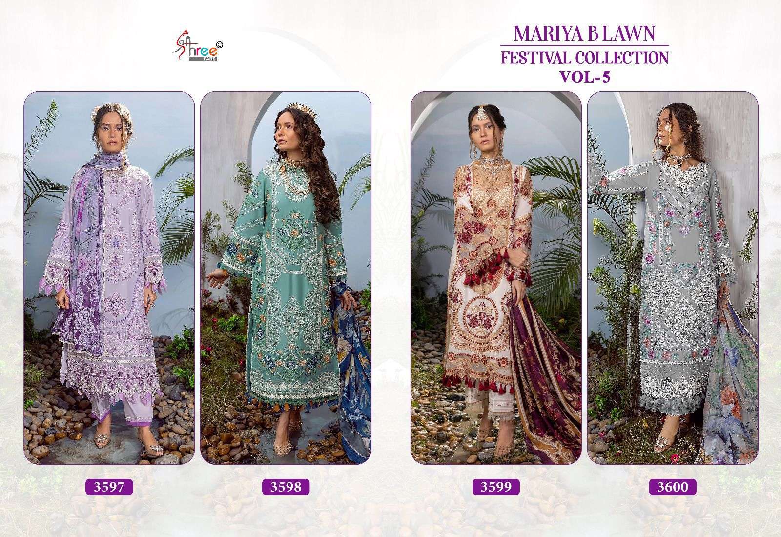 shree fabs mariya b lawn festival collection vol 5 lawn cotton attractive look siffon dupatta  salwar suit catalog