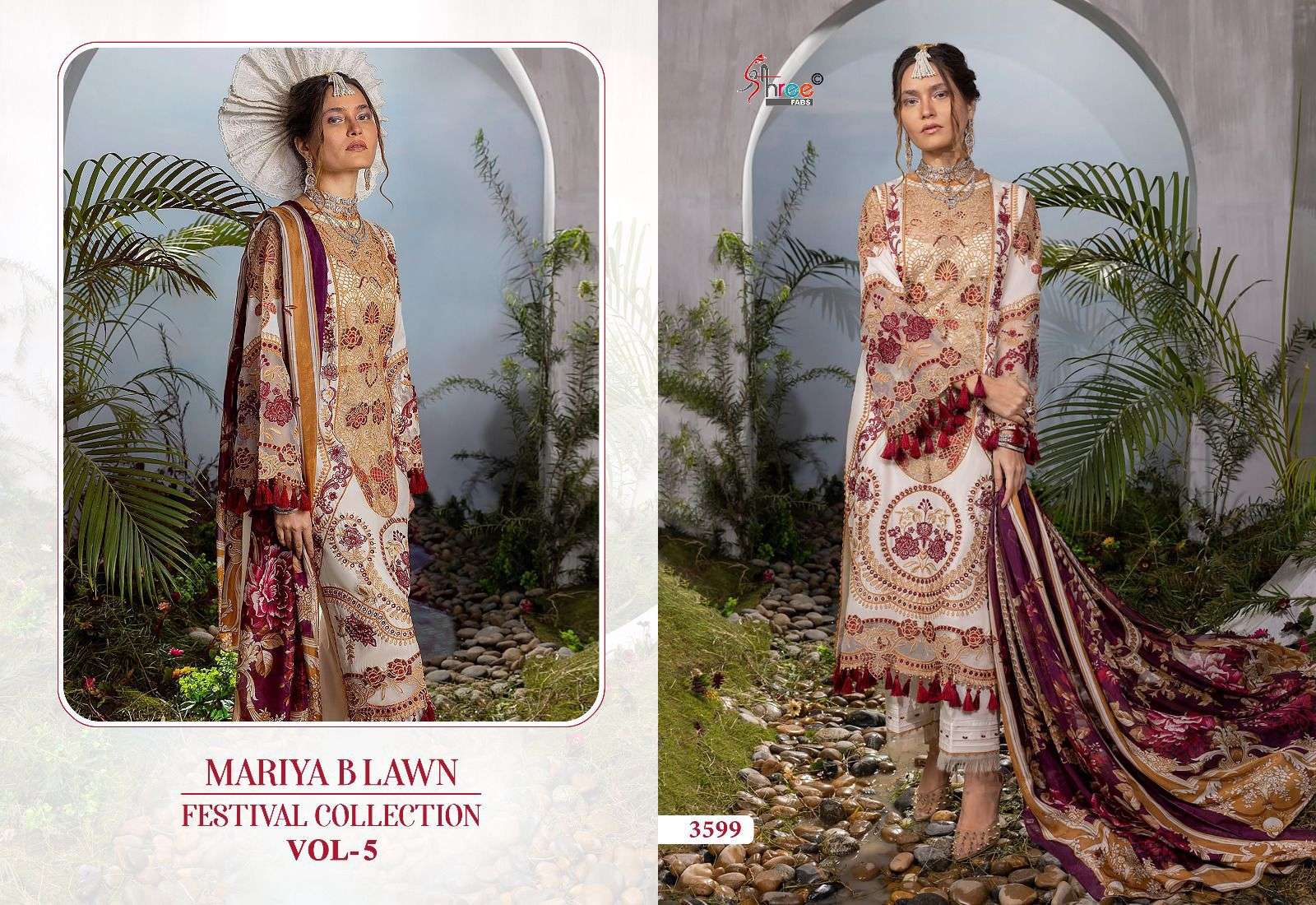 shree fabs mariya b lawn festival collection vol 5 lawn cotton attractive look siffon dupatta  salwar suit catalog