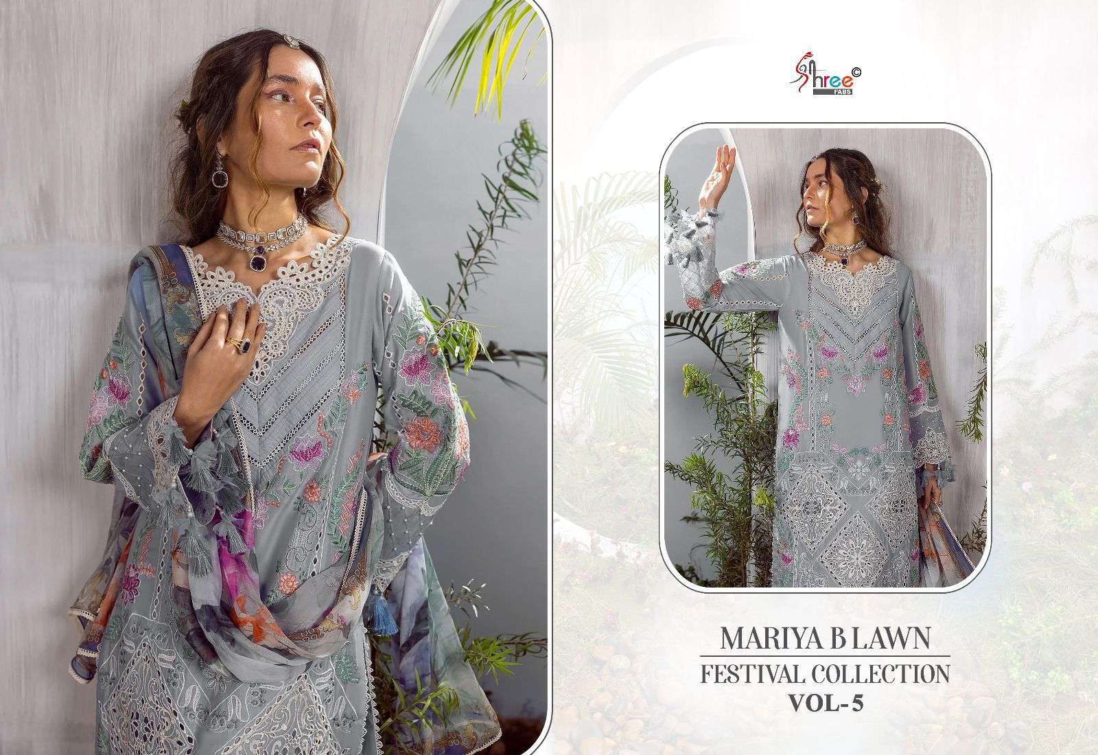 shree fabs mariya b lawn festival collection vol 5 lawn cotton attractive look siffon dupatta  salwar suit catalog