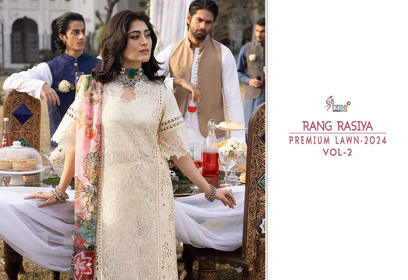 shree fabs rang rasiya premium lawn vol 2 lawn cotton regal look salwar suit with siffon dupatta catalog