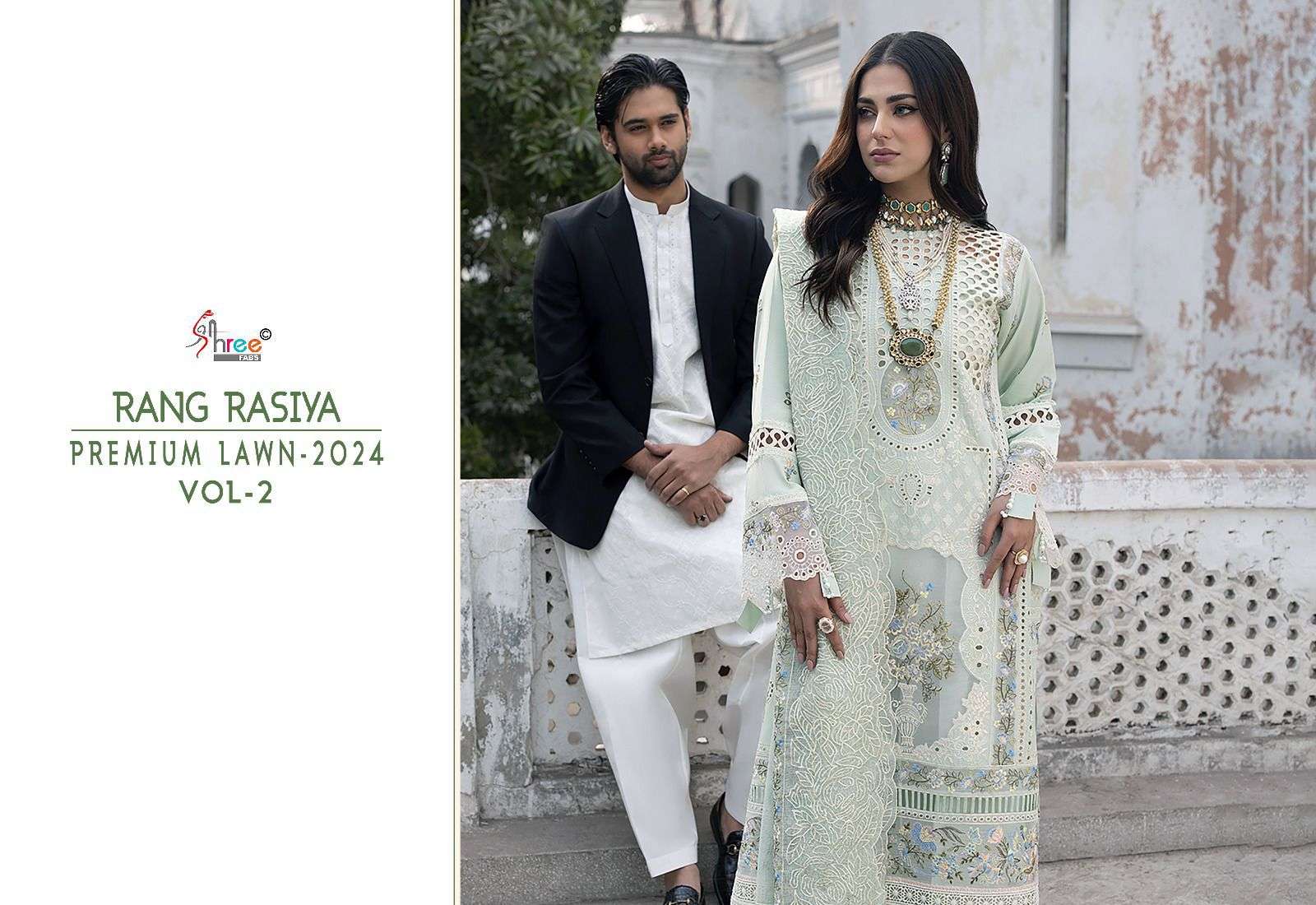 shree fabs rang rasiya premium lawn vol 2 lawn cotton regal look salwar suit with siffon dupatta catalog