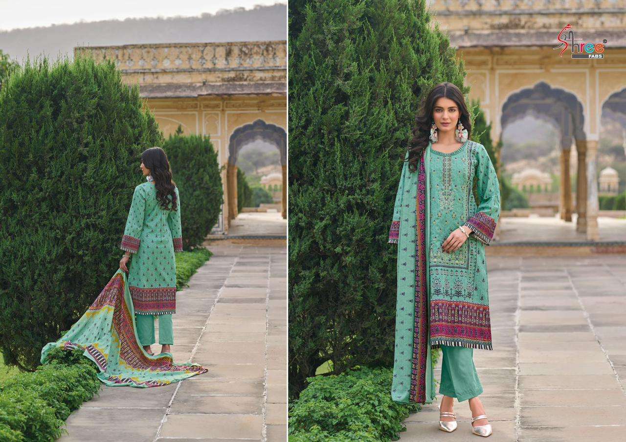 shree fabs shanaya cotton decent look salwar suit with cotton dupatta catalog