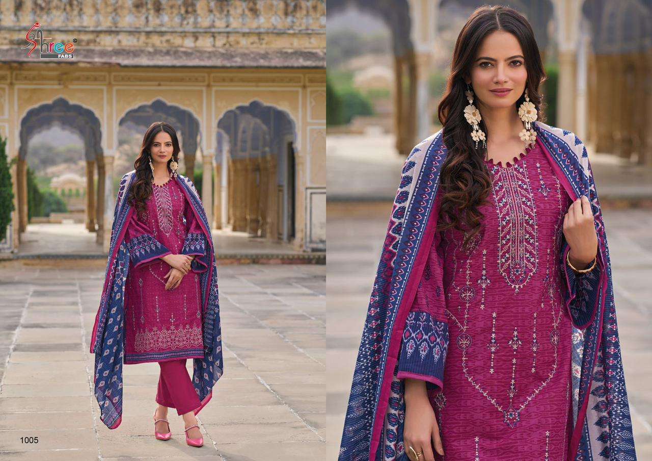 shree fabs shanaya cotton decent look salwar suit with cotton dupatta catalog