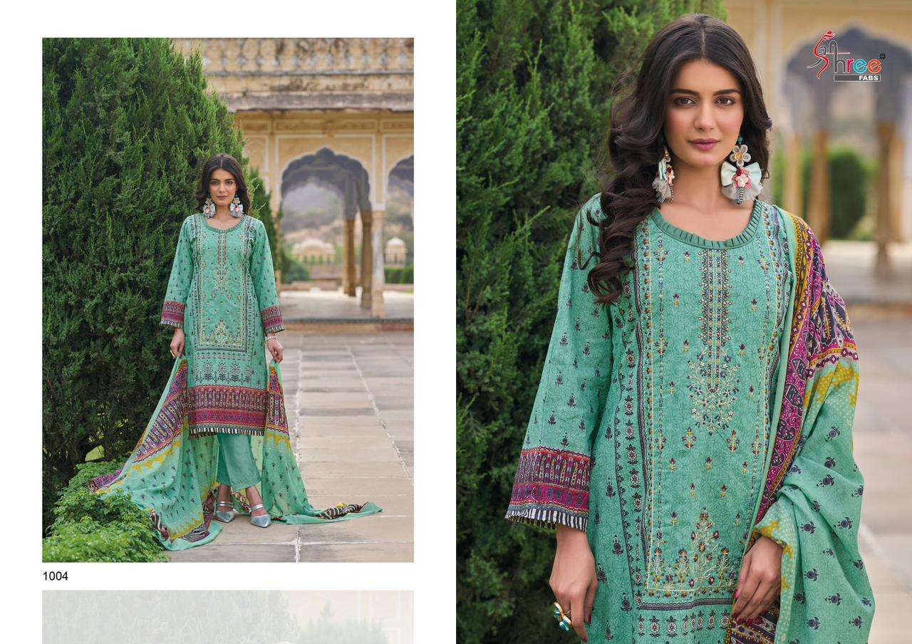 shree fabs shanaya cotton regal look salwar suit with siffon dupatta catalog