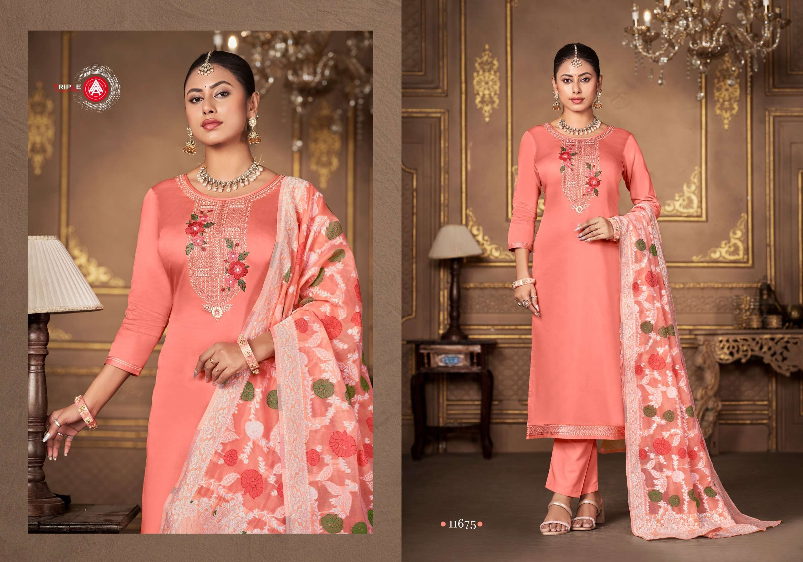 triple aaa aas edition 6 jam silk decent look salwar suit catalog