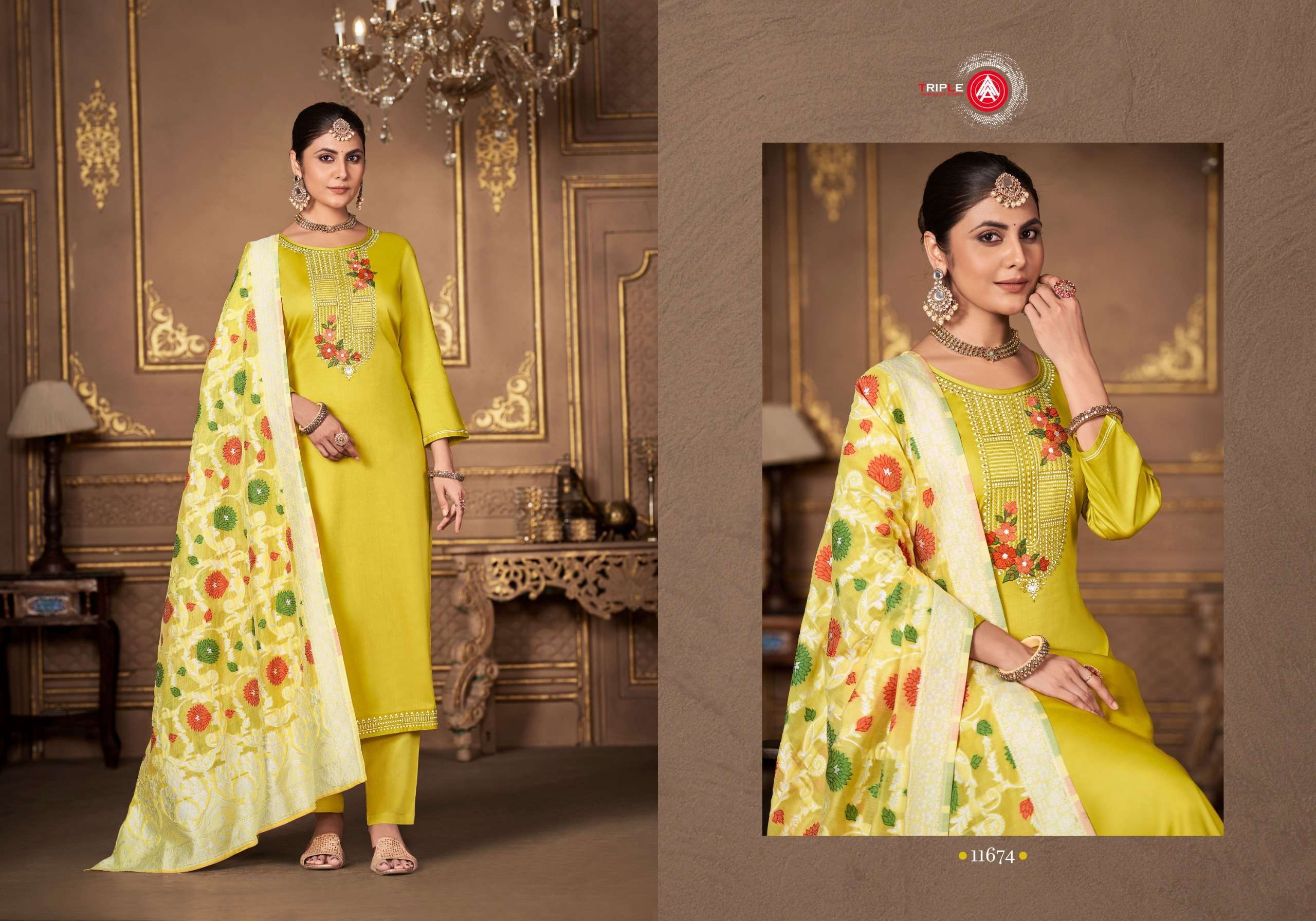 triple aaa aas edition 6 jam silk decent look salwar suit catalog