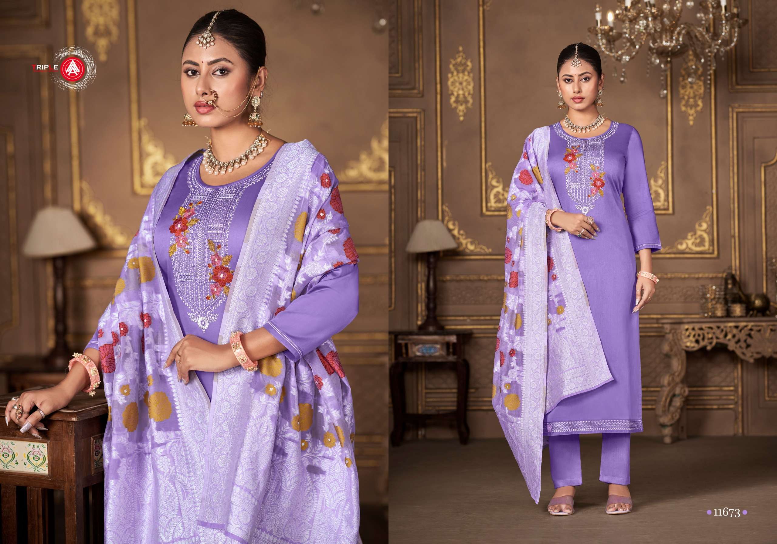 triple aaa aas edition 6 jam silk decent look salwar suit catalog