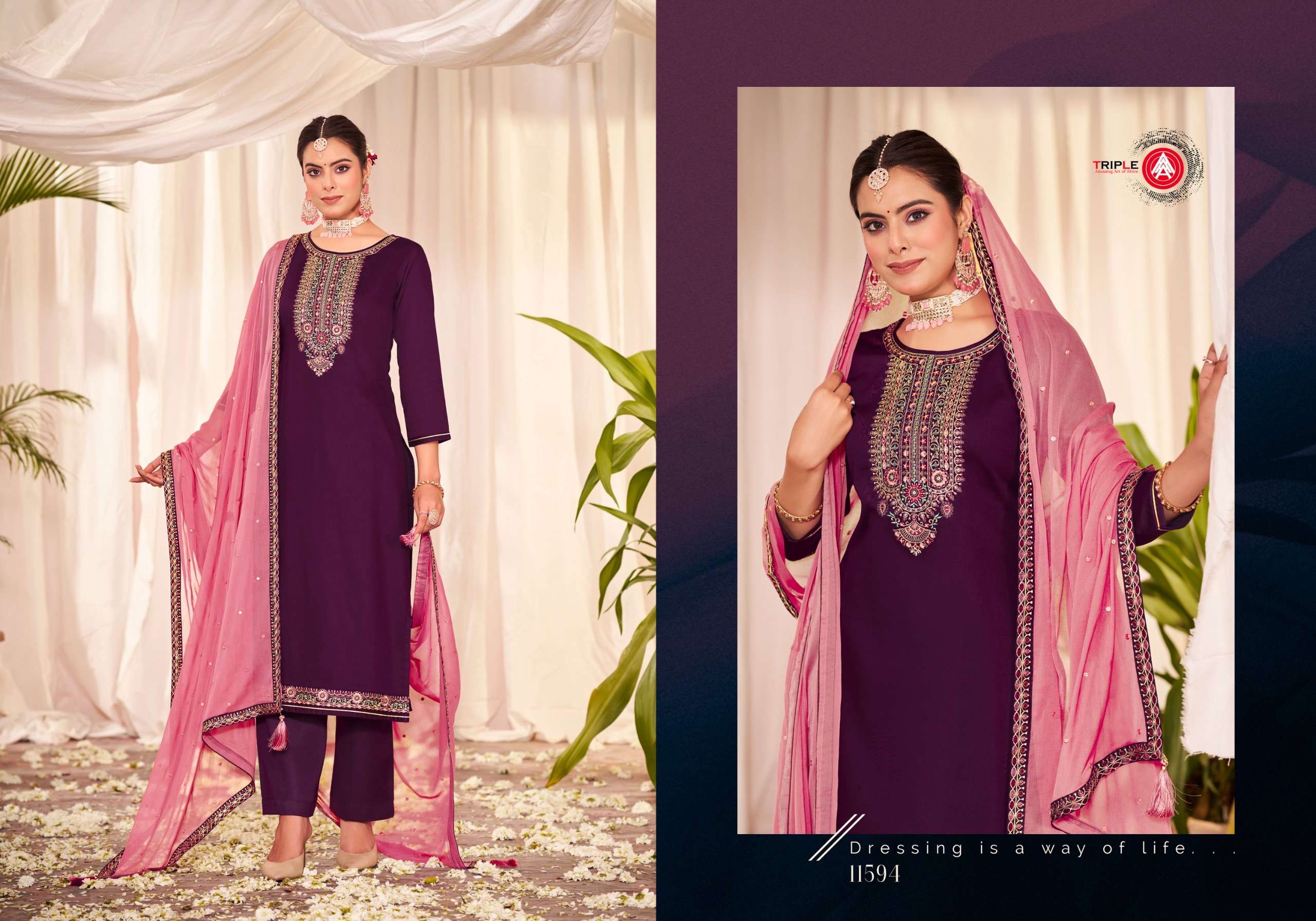 triple aaa hetvi  pure jam cotton exclusive look salwar suit catalog