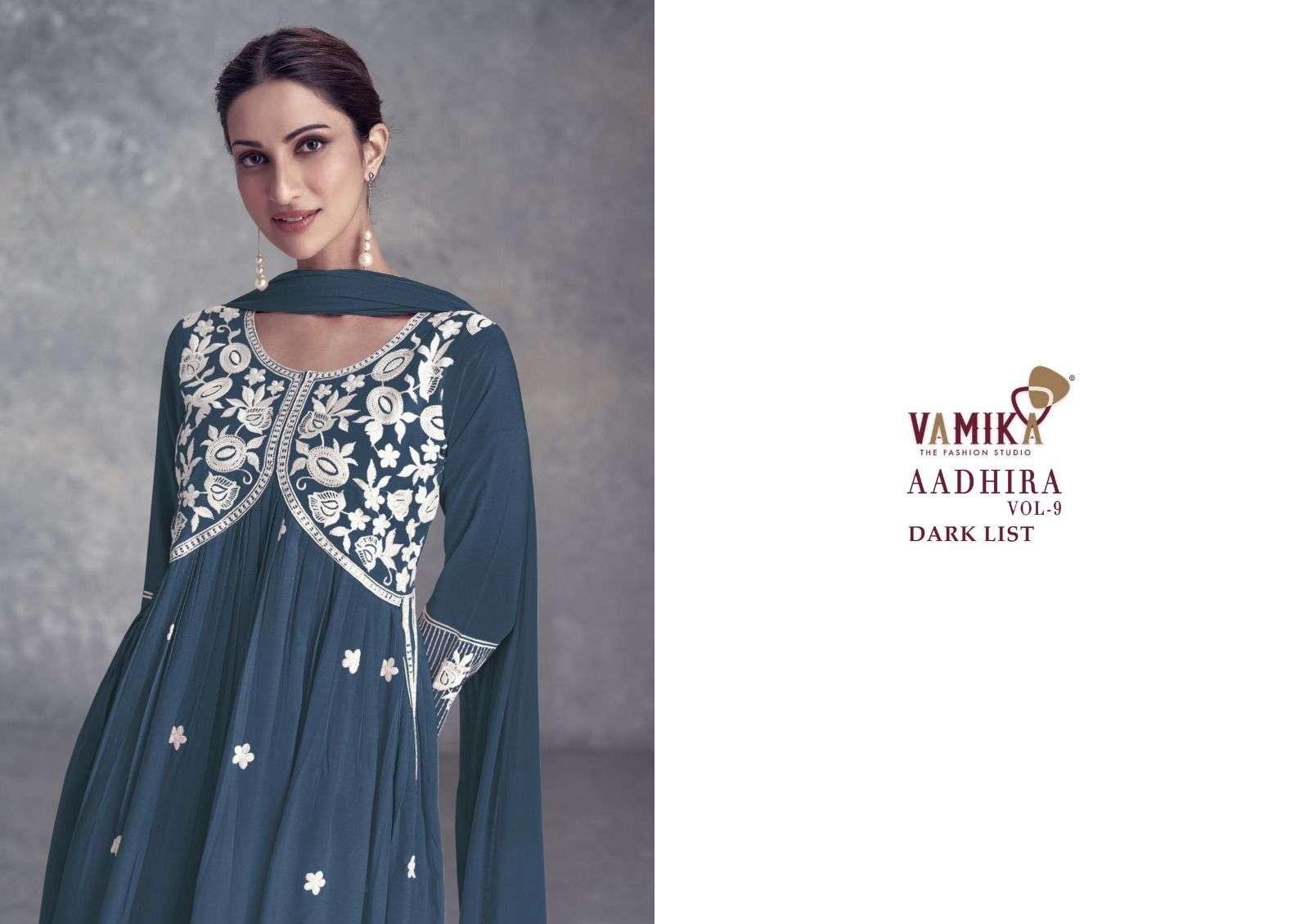 vamika tm aadhira vol 9 dark d no 1111 f to 1111 j rayon viscose decent look top bottom with dupatta catalog