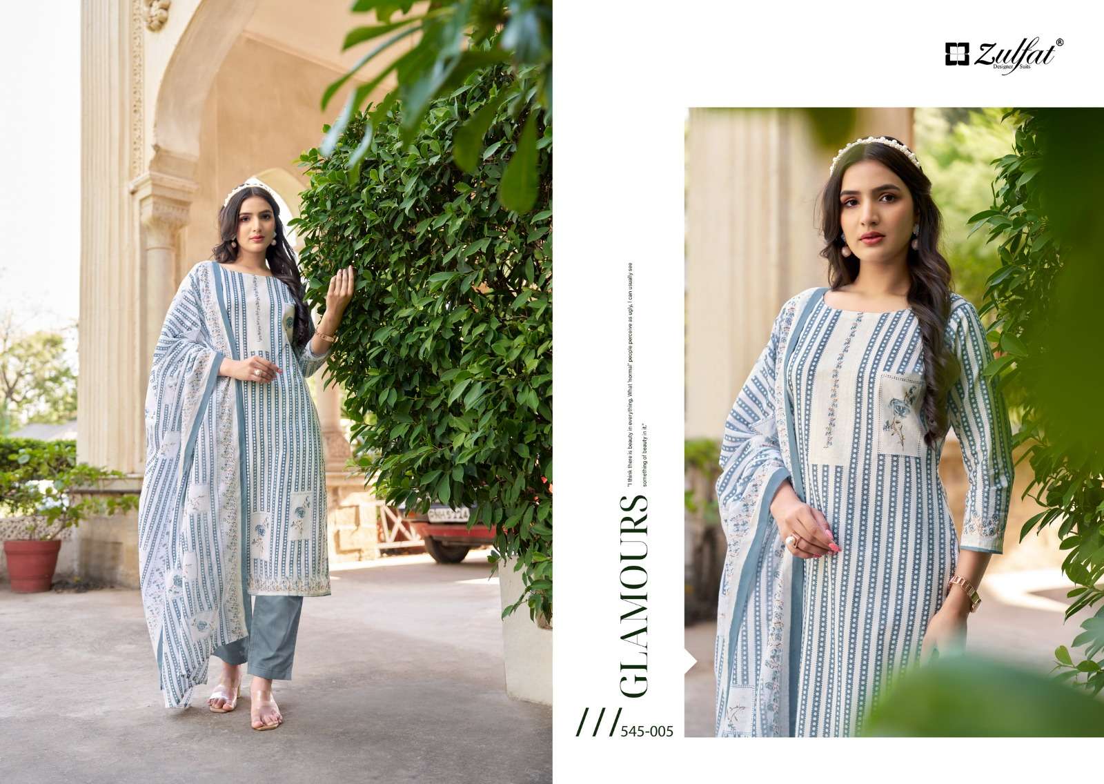 zulfat designer suits farhana vol 5 cotton regal look salwar suit catalog