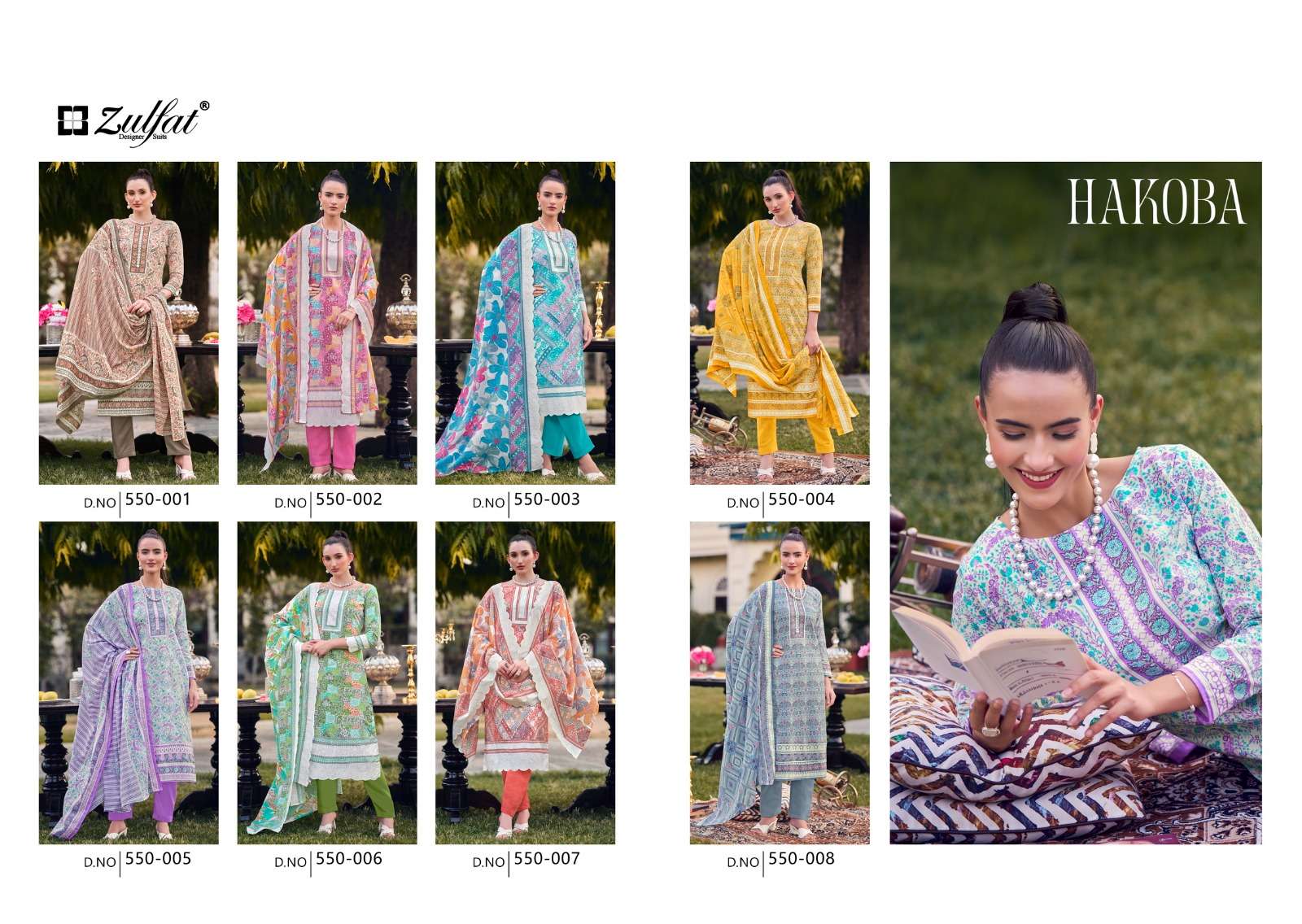 zulfat designer suits hakoba cotton regal look salwar suit catalog