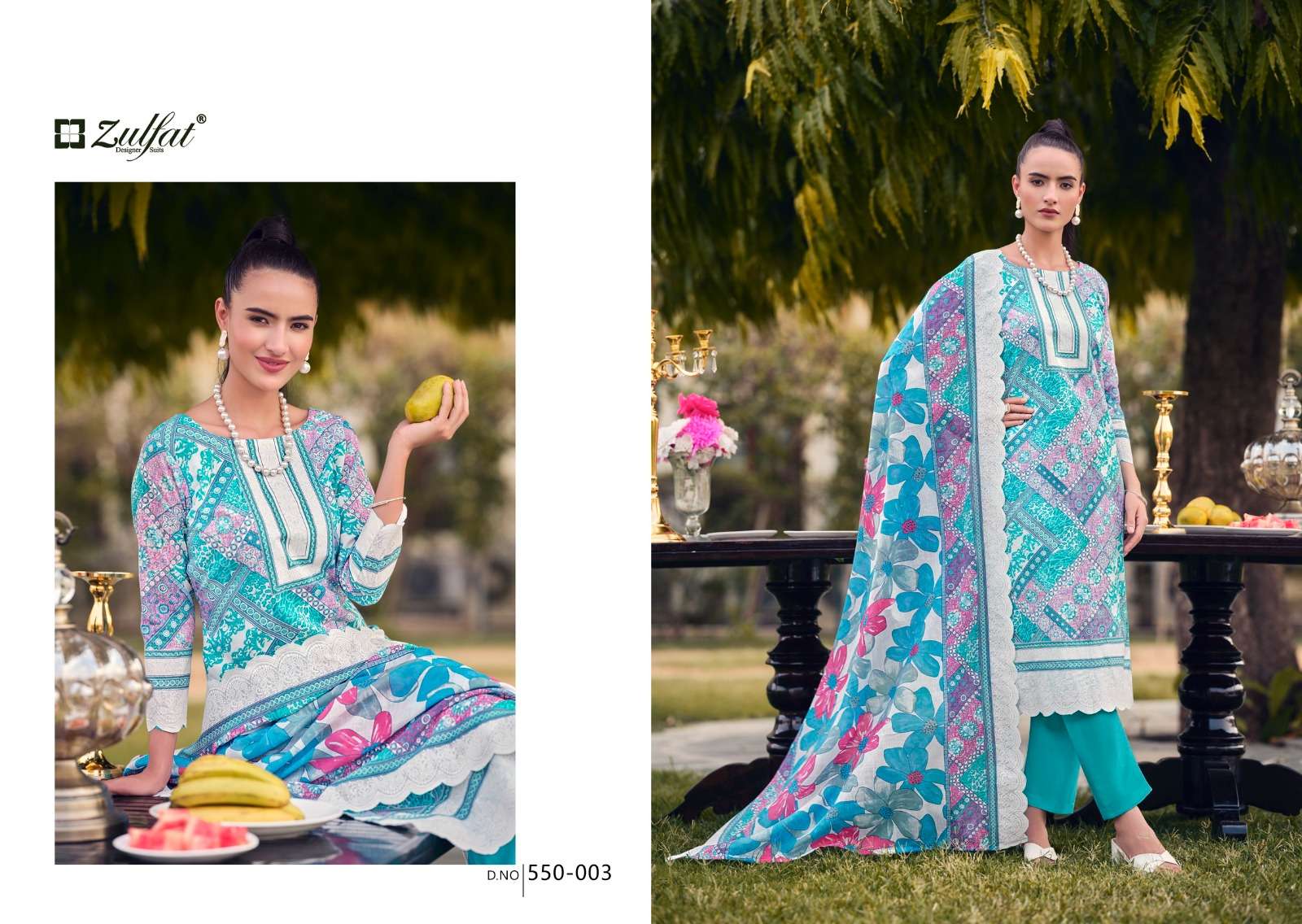 zulfat designer suits hakoba cotton regal look salwar suit catalog