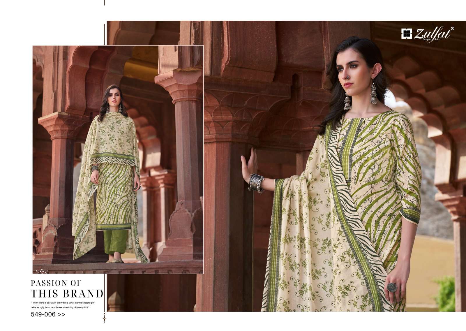 zulfat designer suits nazrana  vol 2 cotton decent look salwar suit catalog