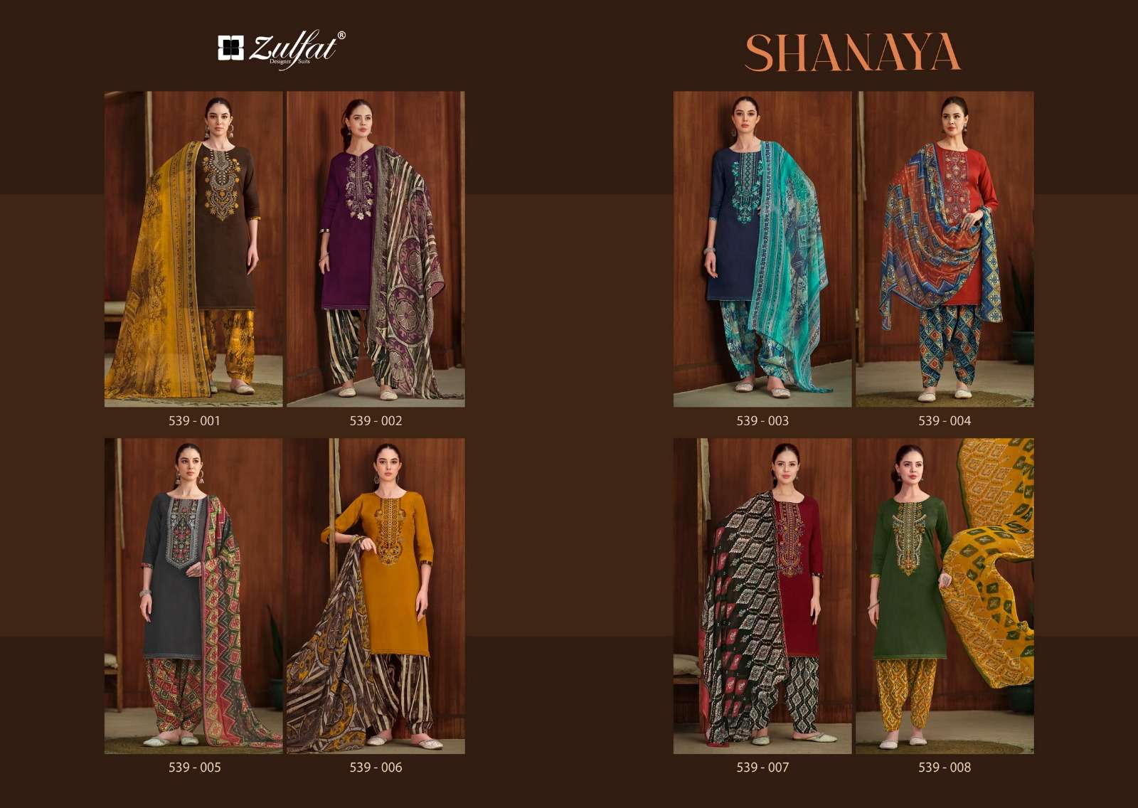 zulfat designer suits shanaya jam cotton exclusive look salwar suit catalog