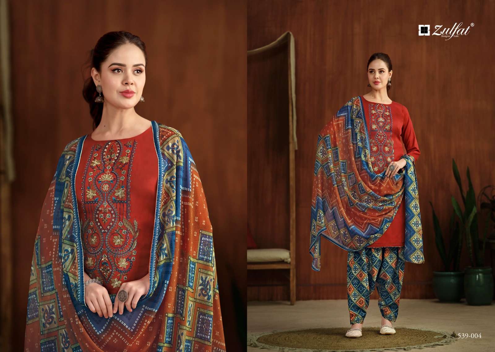 zulfat designer suits shanaya jam cotton exclusive look salwar suit catalog