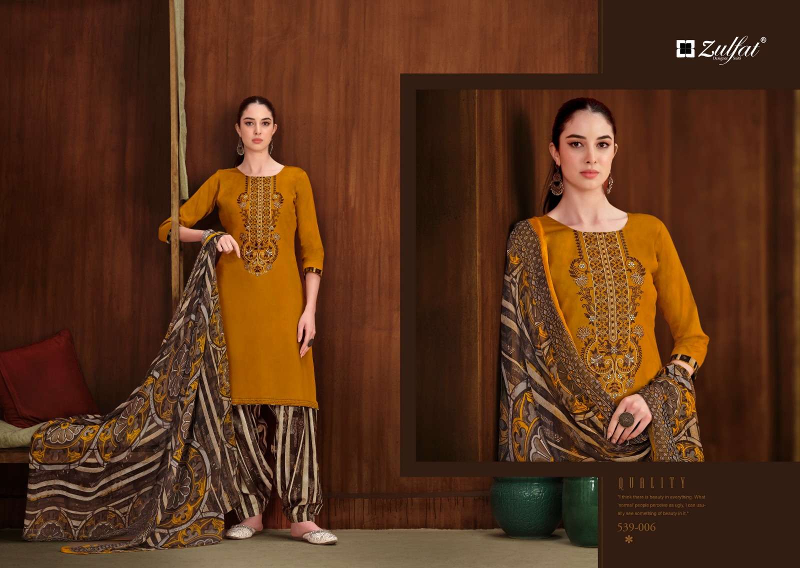 zulfat designer suits shanaya jam cotton exclusive look salwar suit catalog