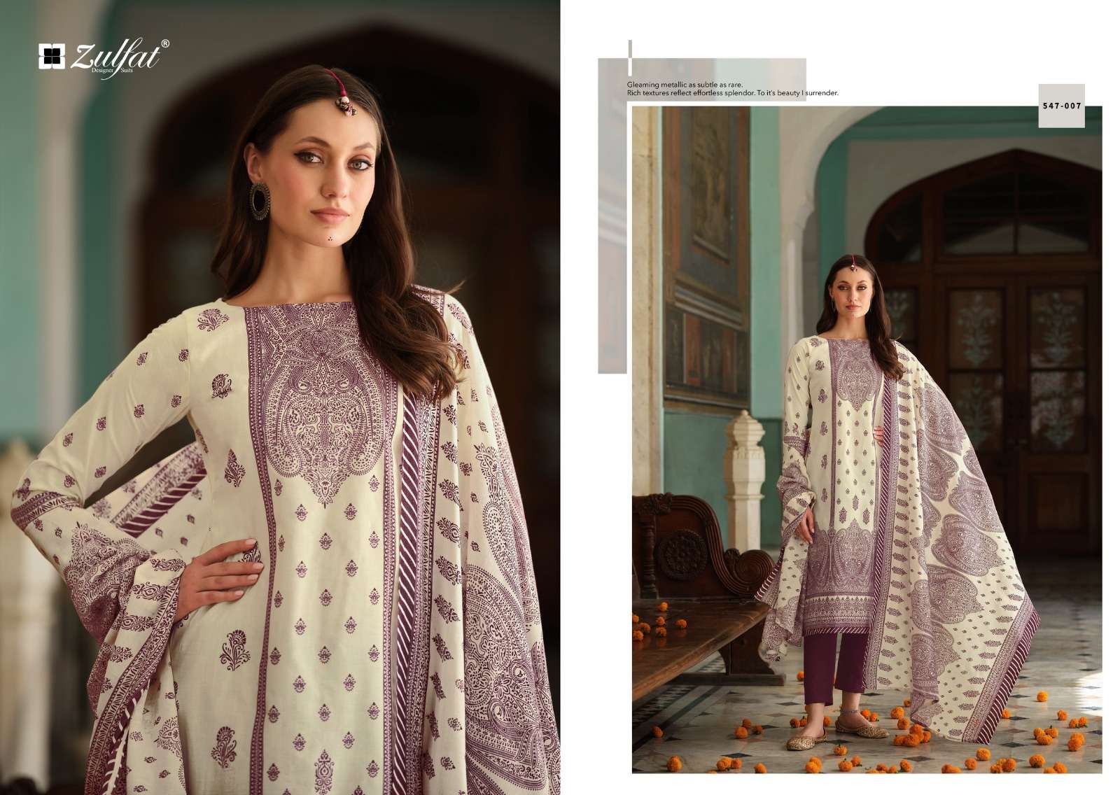 zulfat designer suits zohra cotton exclusive look salwar suit catalog